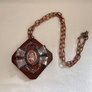 Vintage Copper and Wood Necklace